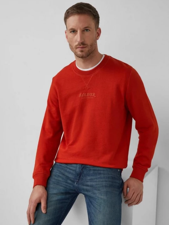Foto van product Sweatshirt met logo s.Oliver rood