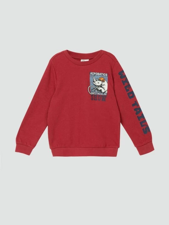 Foto van product Sweatshirt met mouw-, voor- en rugprint in structuurjersey s.Oliver rood