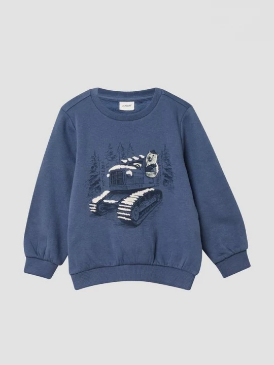 Foto van product Sweatshirt met rugprint in reguliere pasvorm, geborstelde binnenkant s.Oliver blauw