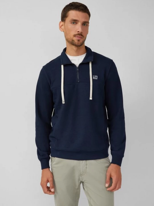 Foto van product Sweatshirt met steekzakken en label s.Oliver blauw