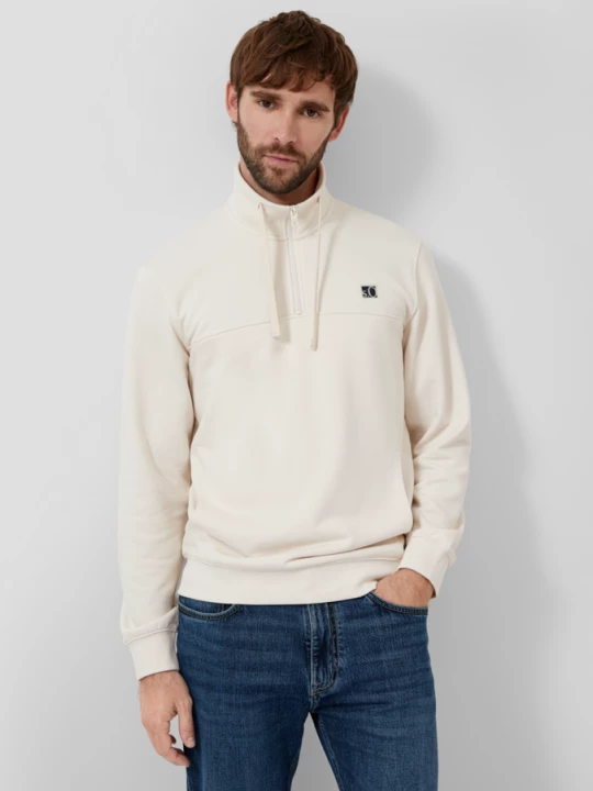 Foto van product Sweatshirt met steekzakken en label s.Oliver wit