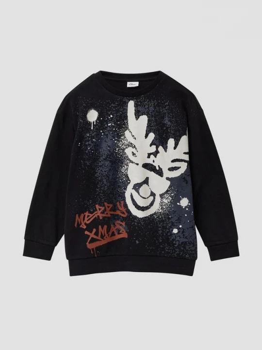 Foto van product Sweatshirt met verwisselbare kerstprint s.Oliver zwart