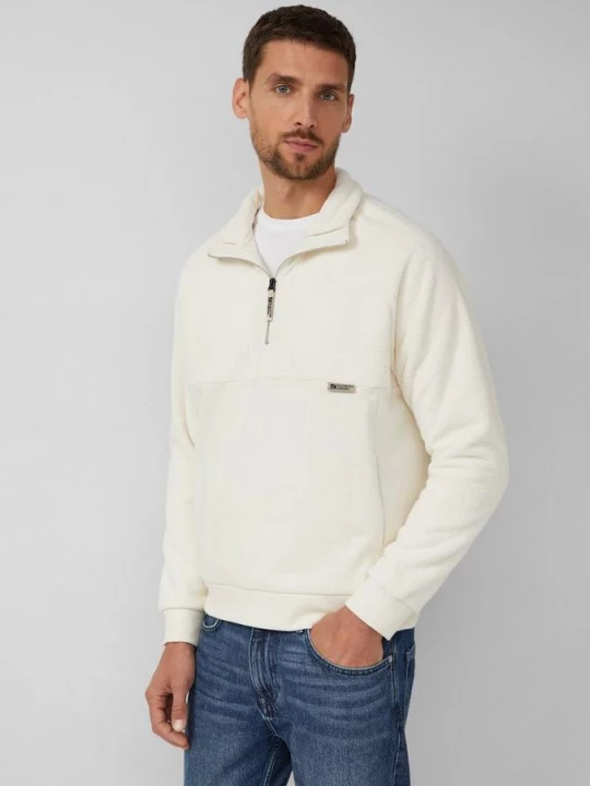 Foto van product Sweatshirt Relaxed Fit met ritssluiting en opstaande kraag s.Oliver crème