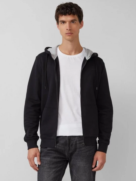 Foto van product Sweatvest met capuchon en logo s.Oliver zwart