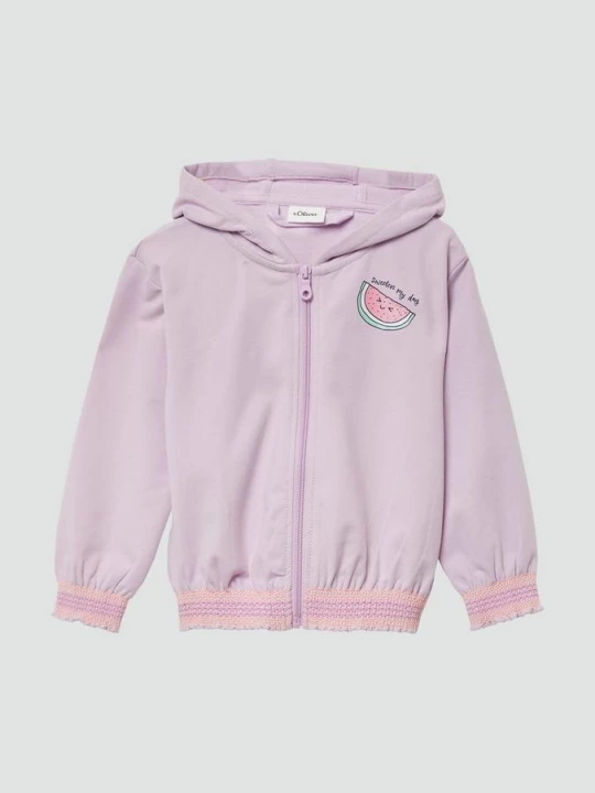 Foto van product Sweatvest met glitterprint en gesmokte details s.Oliver