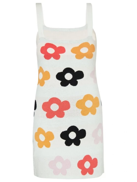 Foto van product swirly Jurk gemengde kleuren / wit