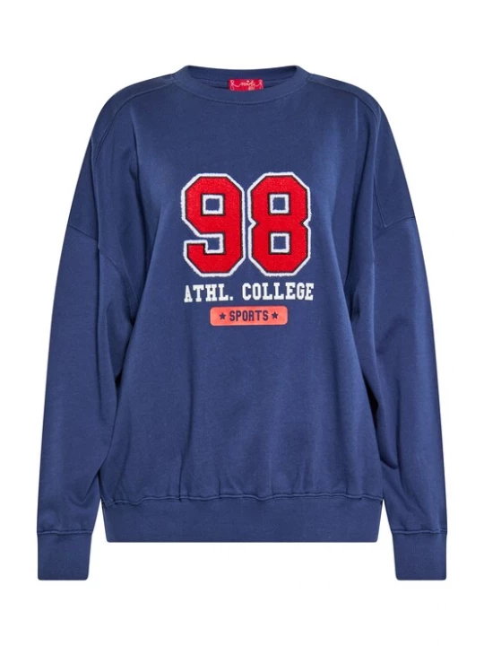 Foto van product swirly Sweatshirt navy / rood / wit