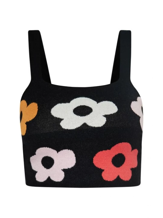 Foto van product swirly Top gemengde kleuren / zwart
