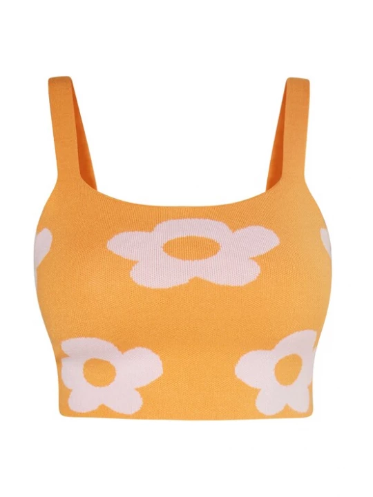 Foto van product swirly Top oranje / wit