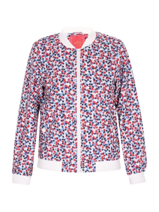 Foto van product swirly Tussenjas lichtblauw / donkerblauw / rood / wit