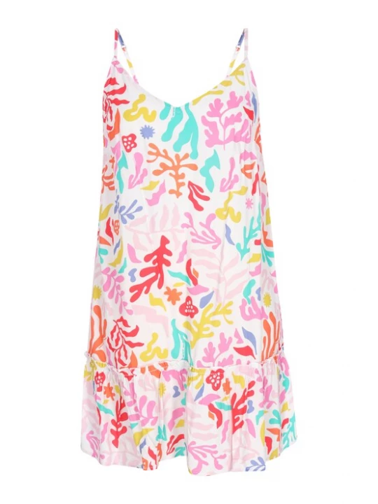 Foto van product swirly Zomerjurk gemengde kleuren / oranje