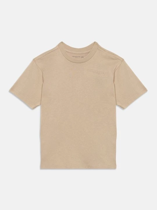 Foto van product T-shirt basic Abercrombie & Fitch beżowy