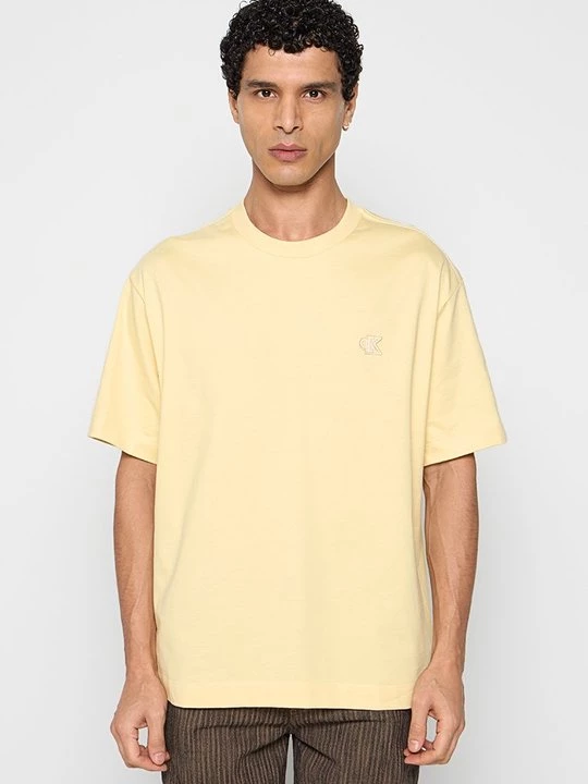 Foto van product T-shirt basic Calvin Klein Jeans lichtgeel gemêleerd