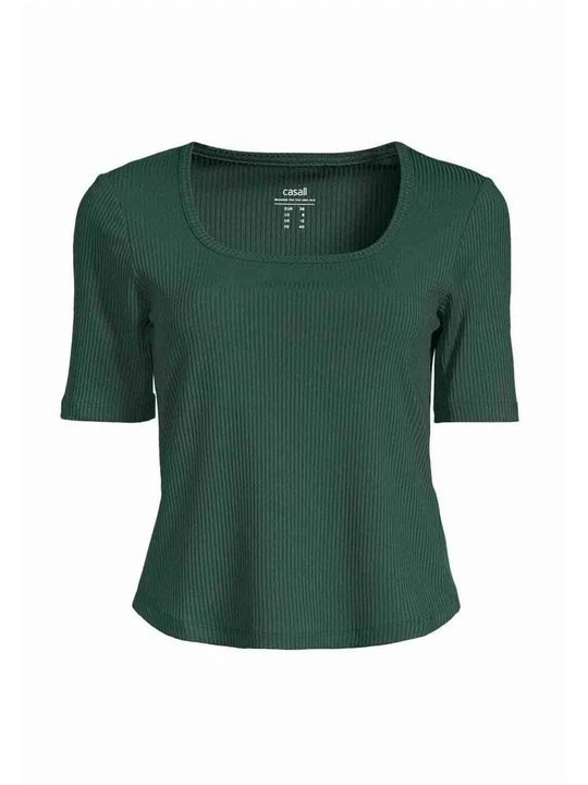 Foto van product T-shirt basic CASALL donkergroen