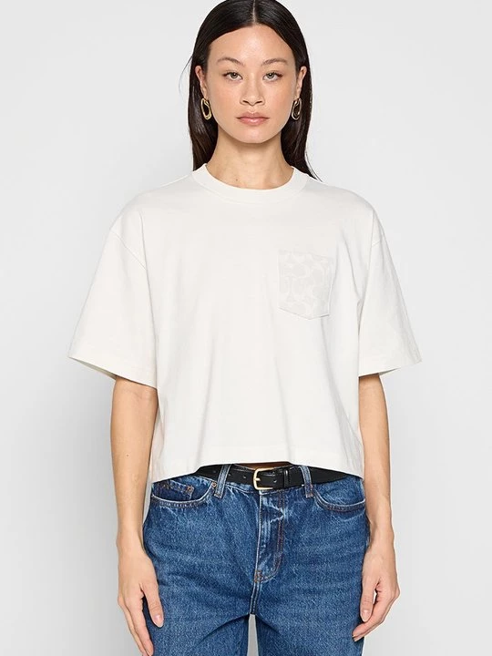 Foto van product T-shirt basic Coach crème