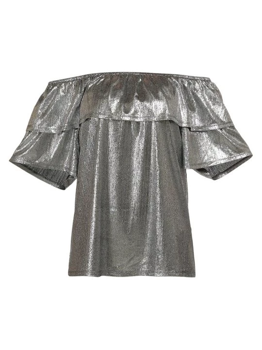 Foto van product T-shirt basic Faina zilverkleurig