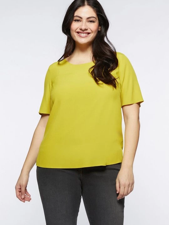 Foto van product T-shirt basic Fiorella Rubino geel