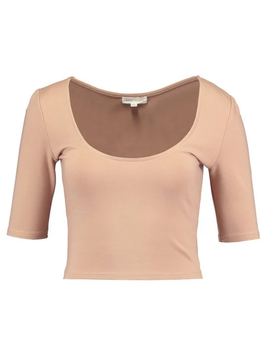 Foto van product T-shirt basic Honey Punch taupe