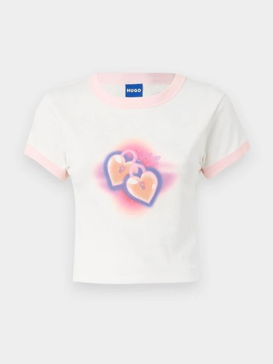Foto van product T-shirt basic Hugo crème