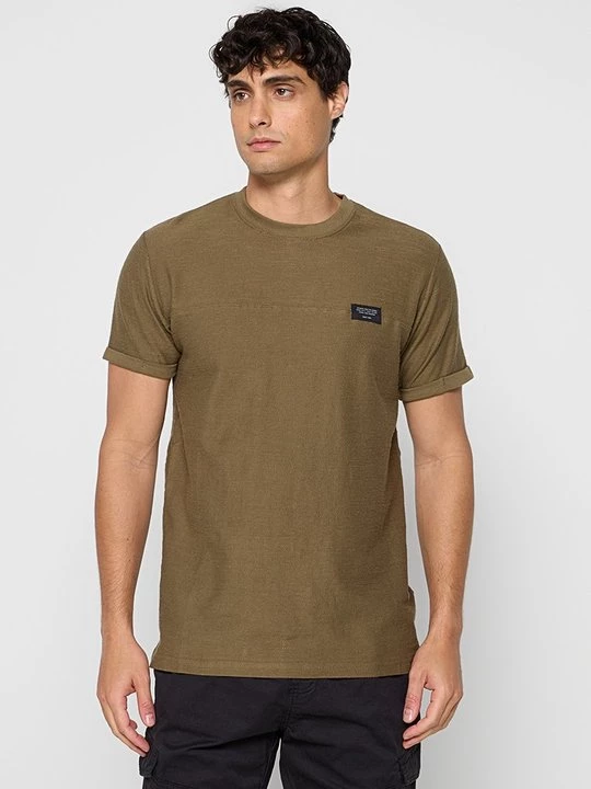Foto van product T-shirt basic INDICODE olijfgroen