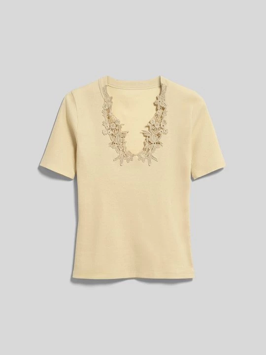 Foto van product T-shirt basic IVY & OAK zandkleur