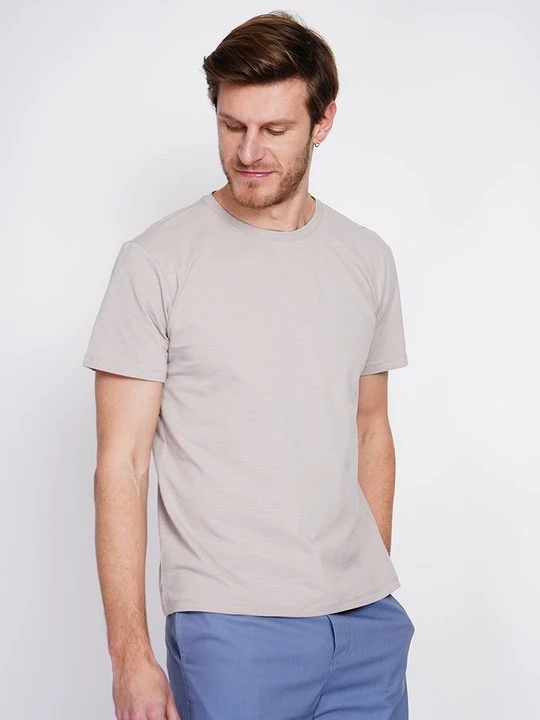 Foto van product T-shirt basic Le Jardin du Lin beżowy