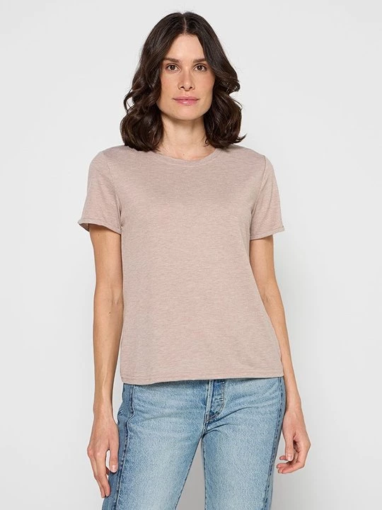 Foto van product T-shirt basic Le Jardin du Lin beżowy
