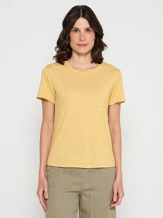 Foto van product T-shirt basic Le Jardin du Lin geel