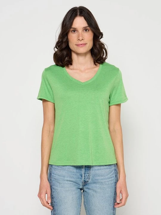 Foto van product T-shirt basic Le Jardin du Lin groen