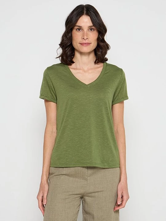Foto van product T-shirt basic Le Jardin du Lin kaki