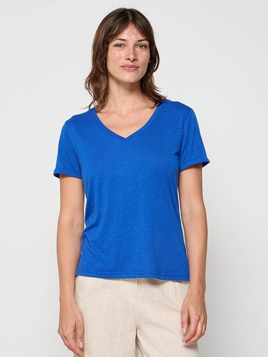 Foto van product T-shirt basic Le Jardin du Lin koningsblauw