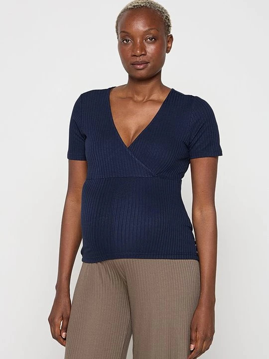 Foto van product T-shirt basic Mamalicious blauw
