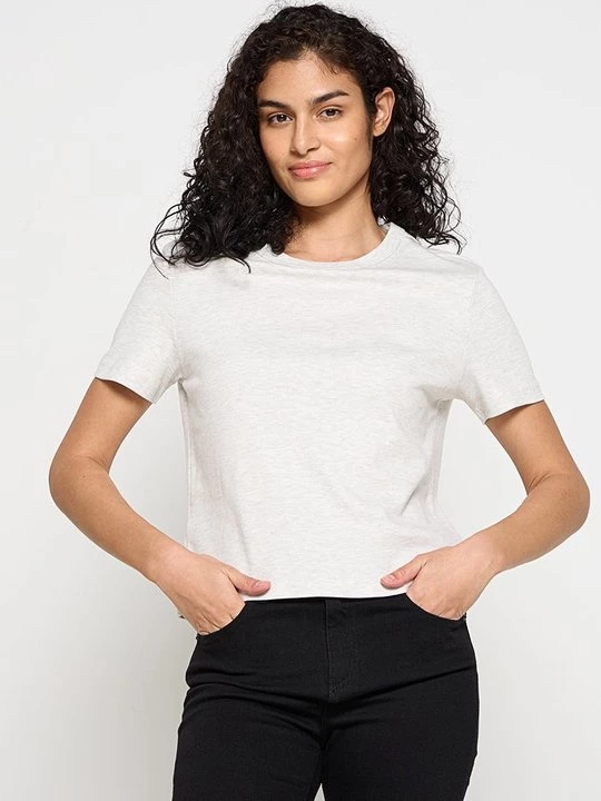 Foto van product T-shirt basic Mango lichtgrijs