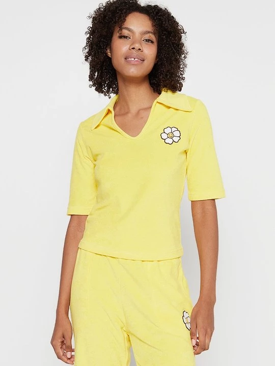 Foto van product T-shirt basic Manoush geel