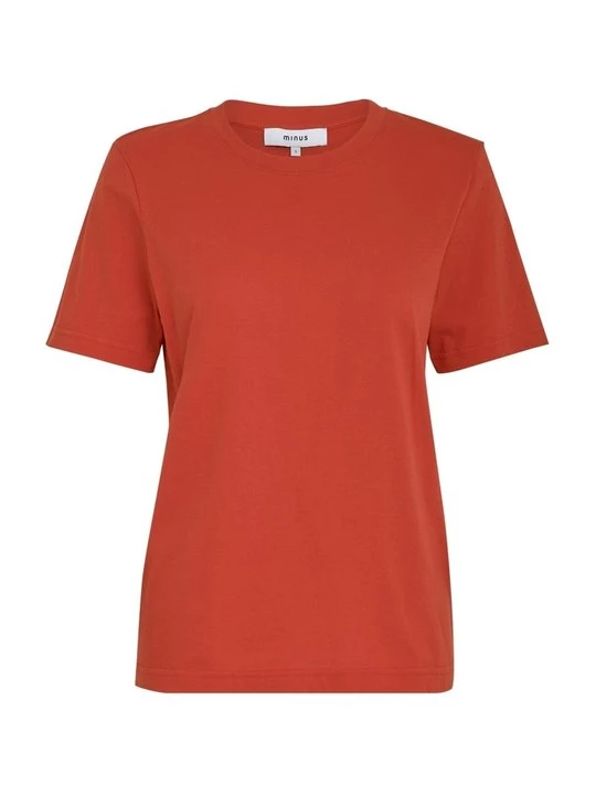 Foto van product T-shirt basic Minus donkerrood gemêleerd