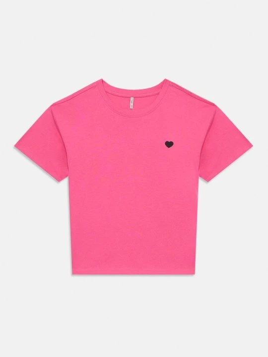 Foto van product T-shirt basic ONLY GIRLS donkerroze