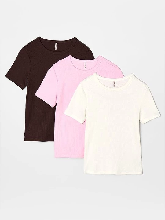 Foto van product T-shirt basic ONLY GIRLS donkerroze