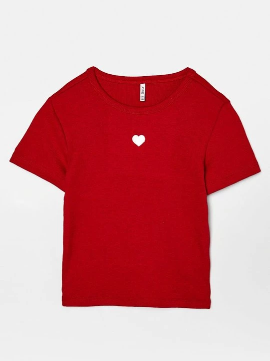 Foto van product T-shirt basic ONLY GIRLS rood