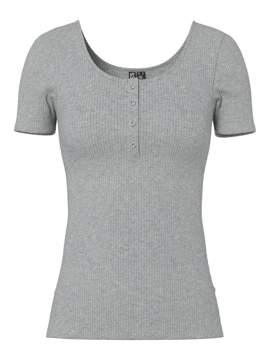 Foto van product T-shirt basic Pieces grijs gemêleerd