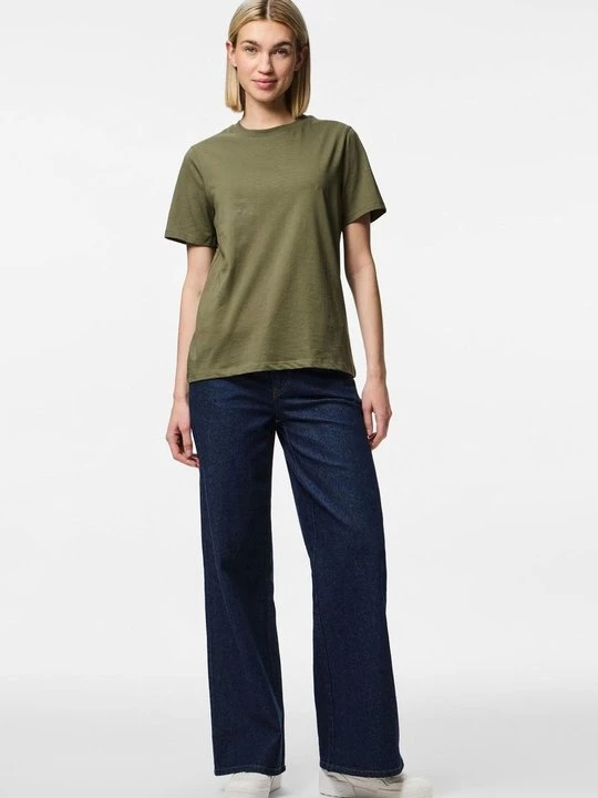Foto van product T-shirt basic Pieces kaki
