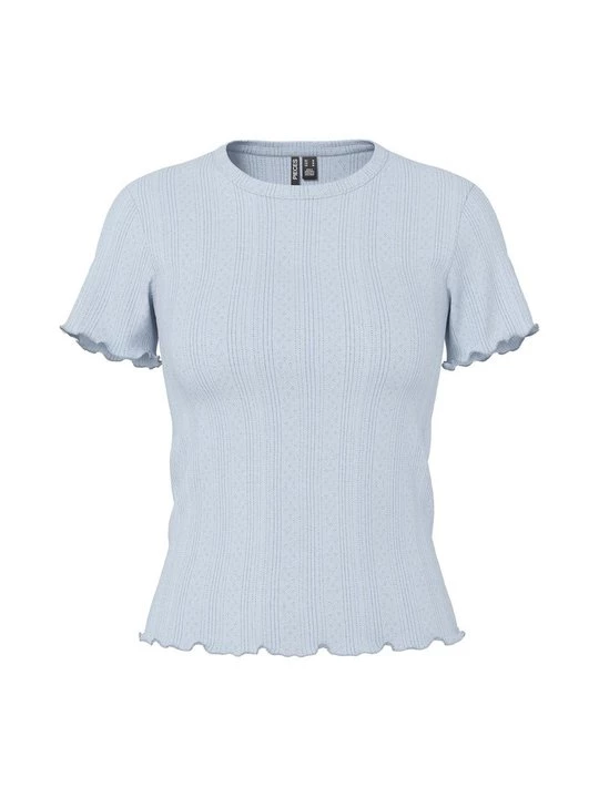 Foto van product T-shirt basic Pieces lichtblauw