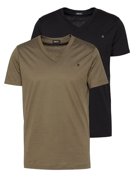 Foto van product T-shirt basic Replay olijfgroen