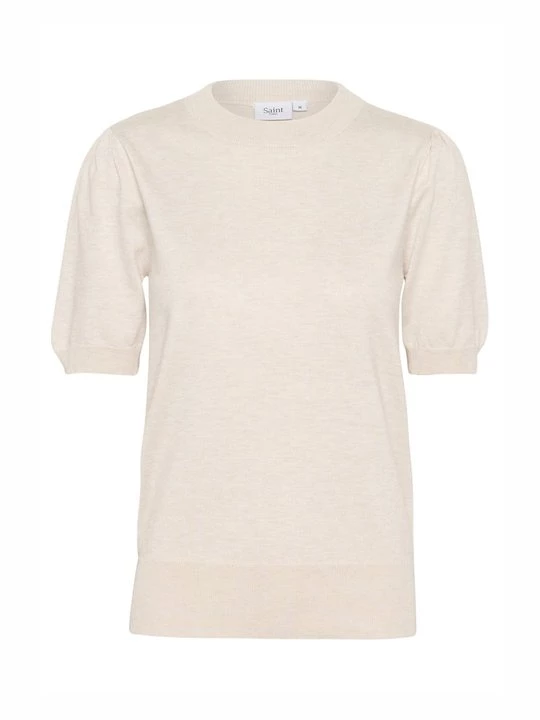 Foto van product T-shirt basic Saint Tropez beige mêleerd