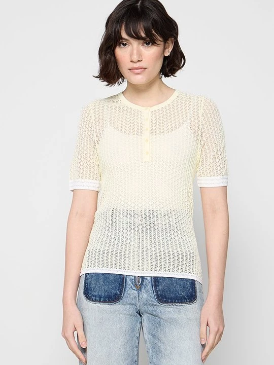 Foto van product T-shirt basic Sandro lichtgeel