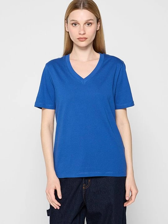 Foto van product T-shirt basic Selected blauw