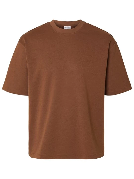 Foto van product T-shirt basic Selected bruin