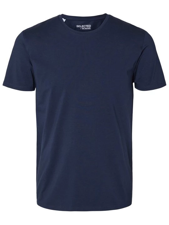 Foto van product T-shirt basic Selected donkerblauw denim