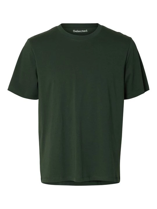 Foto van product T-shirt basic Selected donkergroen