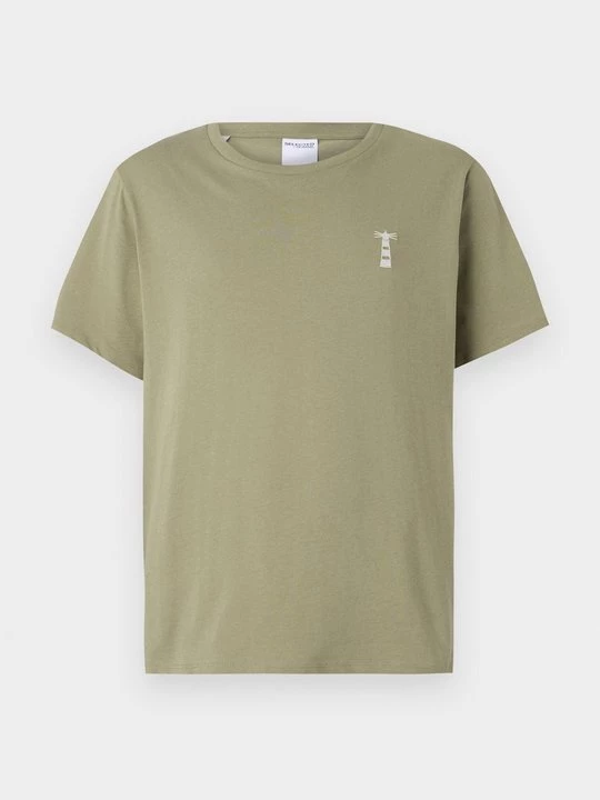 Foto van product T-shirt basic Selected donkergroen