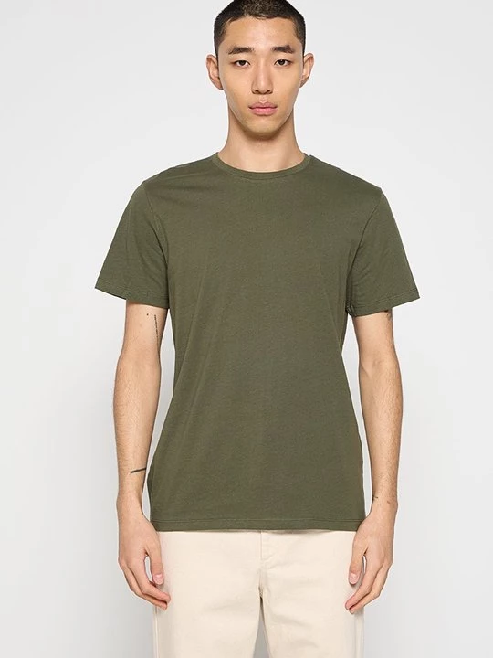 Foto van product T-shirt basic Selected donkergroen